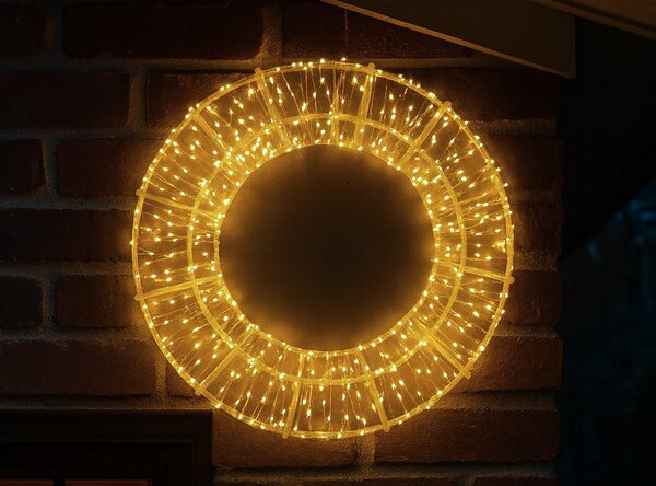 Vánoční LED kruh, teplé bílé světlo, 800 LED, Ø 45 cm, plastová konstrukce