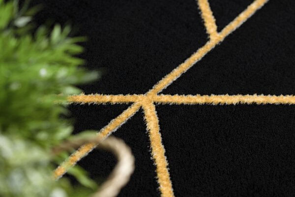 Makro Abra Kusový koberec EMERALD 1012 Luxusní geometrický černý zlatý Rozměr: 120x170 cm