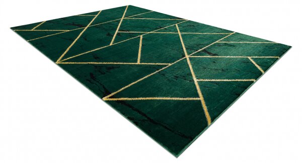 Makro Abra Kusový koberec EMERALD 1012 Luxusní geometrický zelený zlatý Rozměr: 160x220 cm