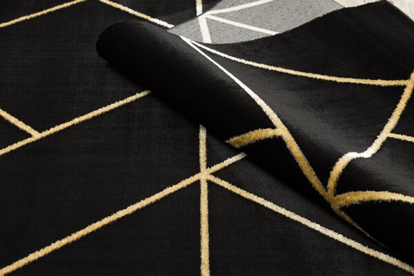 Makro Abra Kusový koberec EMERALD 1012 Luxusní geometrický černý zlatý Rozměr: 120x170 cm