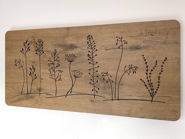 "Louka" světelný obraz 230V 90x40cm provedení povrchu: dub