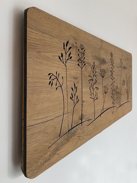 "Louka" světelný obraz 230V 90x40cm provedení povrchu: dub