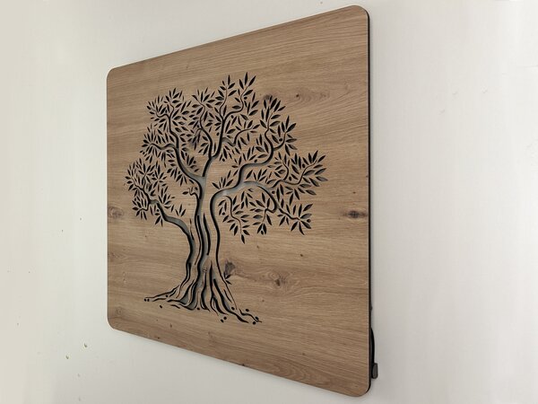"Olivovník" světelný obraz 230V 62x62cm provedení povrchu: dub světlý