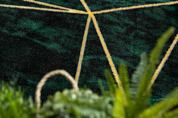Makro Abra Kusový koberec EMERALD 1022 Luxusní moderní geometrický zelený zlatý Rozměr: 80x150 cm
