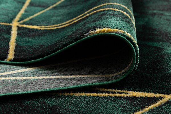 Makro Abra Kusový koberec EMERALD 1022 Luxusní moderní geometrický zelený zlatý Rozměr: 80x150 cm