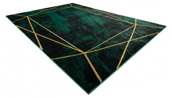 Makro Abra Kusový koberec EMERALD 1022 Luxusní moderní geometrický zelený zlatý Rozměr: 80x150 cm