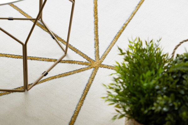 Makro Abra Kusový koberec EMERALD 1013 Luxusní geometrický krémový zlatý Rozměr: 80x150 cm