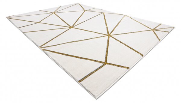 Makro Abra Kusový koberec EMERALD 1013 Luxusní geometrický krémový zlatý Rozměr: 80x150 cm