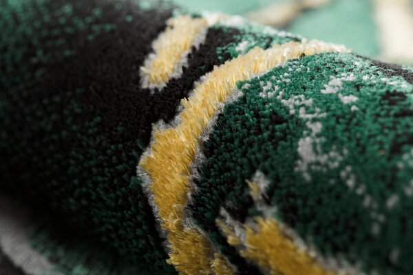 Makro Abra Kusový koberec EMERALD 1018 Luxusní mramor abstraktní zelený zlatý Rozměr: 80x150 cm