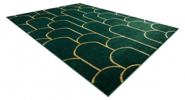 Makro Abra Kusový koberec EMERALD 1021 Luxusní geometrický moderní zelený zlatý Rozměr: 120x170 cm