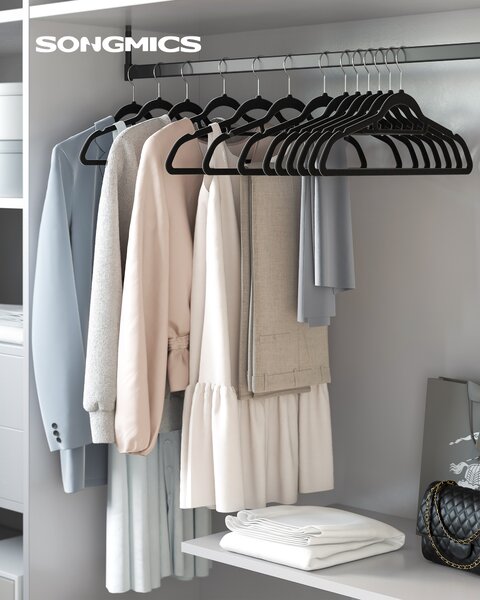 SONGMICS Ramínka na šaty černé 43 cm 50 ks