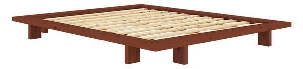 Dvoulůžková postel z borovicového dřeva bez čela s roštem 180x200 cm v terakotové barvě Japan – Karup Design