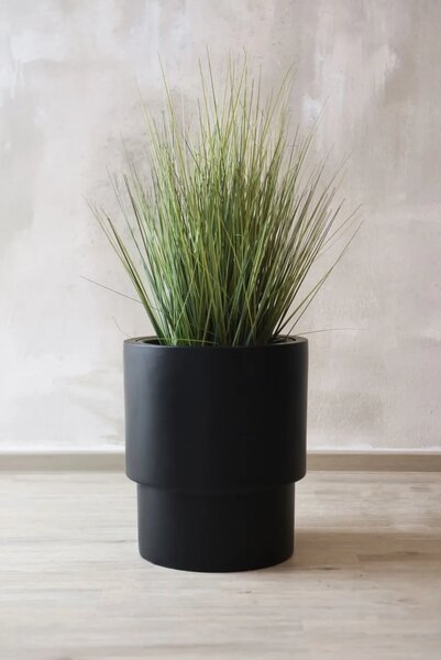 Květináč ESCADA, sklolaminát, výška 40 cm, černá
