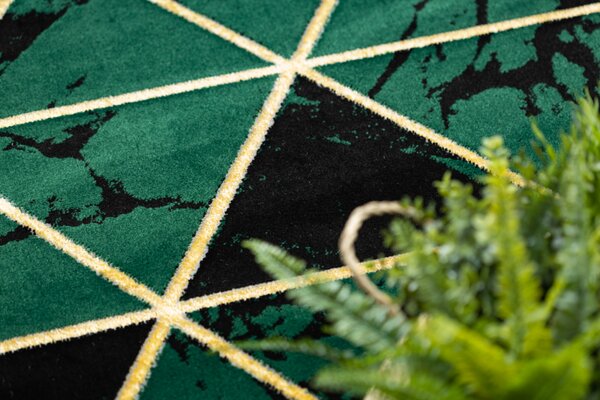Makro Abra Kulatý koberec EMERALD 1020 Luxusní geometrický zelený zlatý Rozměr: průměr 120 cm