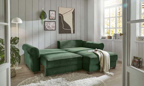 ROHOVÁ SEDAČKA, textil, tmavě zelená Landscape - Sedací soupravy