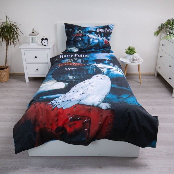Bavlněné dětské povlečení na jednolůžko 140x200 cm Harry Potter "Hogwarts Express" – Jerry Fabrics