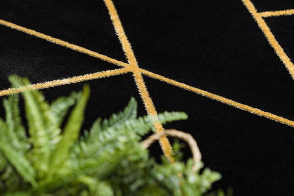 Makro Abra Kulatý koberec EMERALD 1012 Luxusní geometrický černý zlatý Rozměr: průměr 120 cm