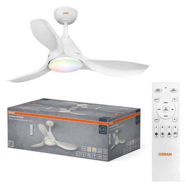 Stropní ventilátor Bise 1065 mm 48 W, laditelná bílá RGB