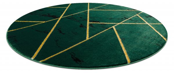 Makro Abra Kulatý koberec EMERALD 1012 Luxusní geometrický zelený zlatý Rozměr: průměr 120 cm