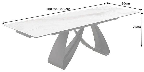 Jídelní stůl INFINITY MRAMOR 180-220-260 CM keramika rozkládací Nábytek | Jídelní prostory | Jídelní stoly | Rozkládací