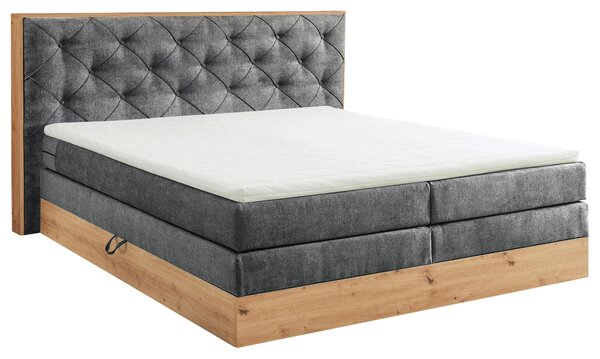 POSTEL BOXSPRING, 180/200 cm, antracitová, přírodní barvy Esposa - Manželské postele, Online Only