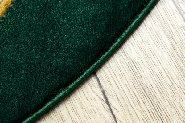 Makro Abra Kulatý koberec EMERALD 1013 Luxusní geometrický zelený zlatý Rozměr: průměr 160 cm