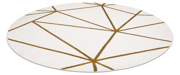 Makro Abra Kulatý koberec EMERALD 1013 Luxusní geometrický krémový zlatý Rozměr: průměr 160 cm