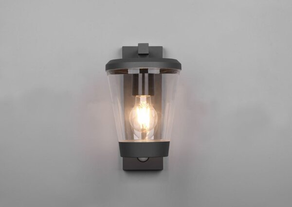 Trio 211069142 venkovní nástěnné svítidlo s pohybovým čidlem Cavado 1x40W | E27 | IP44 - antracit