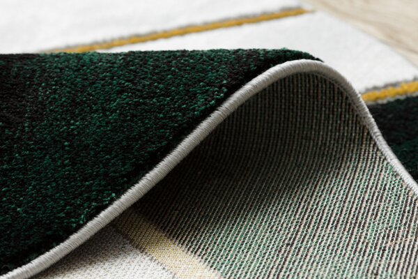 Makro Abra Kulatý koberec EMERALD 1015 Luxusní mramor geometrický krémový zelený zlatý Rozměr: průměr 120 cm
