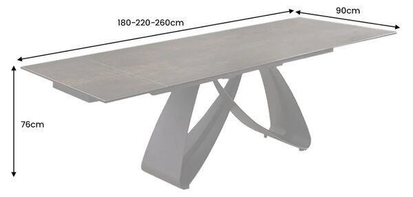 Jídelní stůl INFINITY RUST BLACK 180-220-260 CM keramika rozkládací Nábytek | Jídelní prostory | Jídelní stoly | Rozkládací