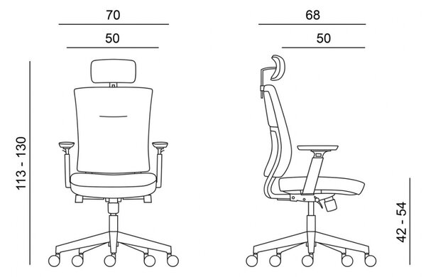 Kancelářská ergonomická židle NEXT ALL UPH — šedá + Sleva 2 % při platbě předem