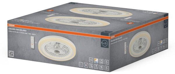 Stropní ventilátor Solano 490 mm 43 W, laditelná bílá