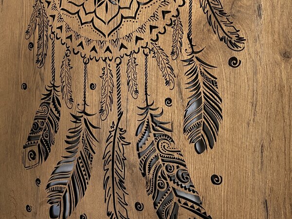 "Lapač" světelný obraz 230V 62x80cm provedení povrchu: dub světlý