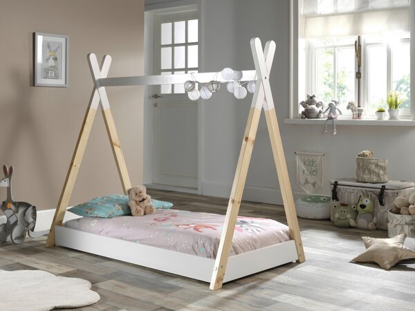 DĚTSKÁ POSTEL SE STŘÍŠKOU, 70/140 cm bílá, barvy borovice MID.YOU - Dětské postele, Online Only