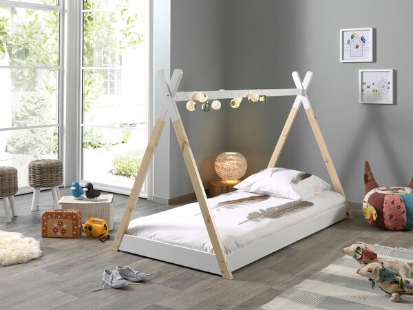DĚTSKÁ POSTEL SE STŘÍŠKOU, 90/200 cm bílá, barvy borovice MID.YOU - Dětské postele, Online Only