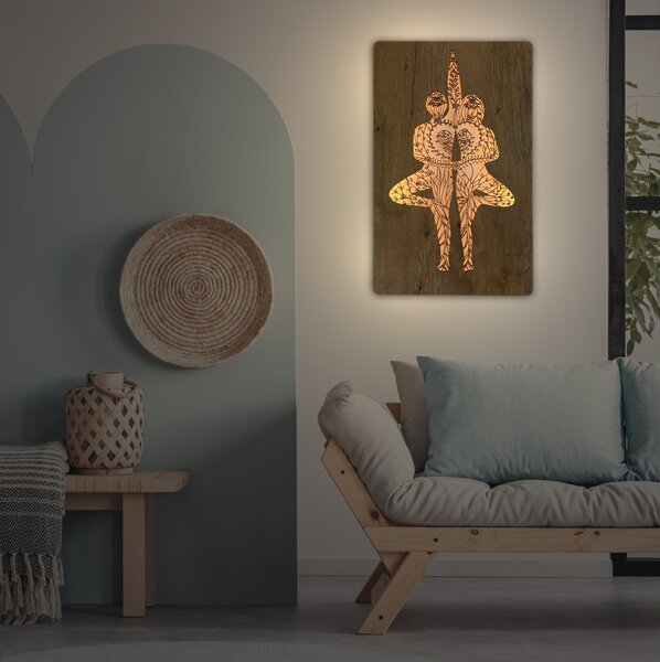 "Souznění" světelný obraz 230V 38x62cm provedení povrchu: dub světlý