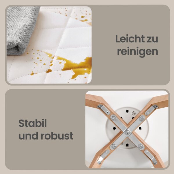 Set dvou jídelních židlí KDCB35988WD01 bílé / hnědé nohy (2 ks)