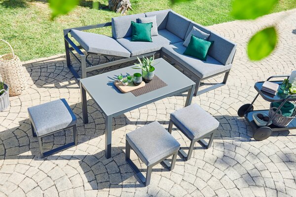 ZAHRADNÍ JÍDELNÍ SET 6dílné, kov, sklo, textil Ambia Garden - Online Only zahradní nábytek, Online Only
