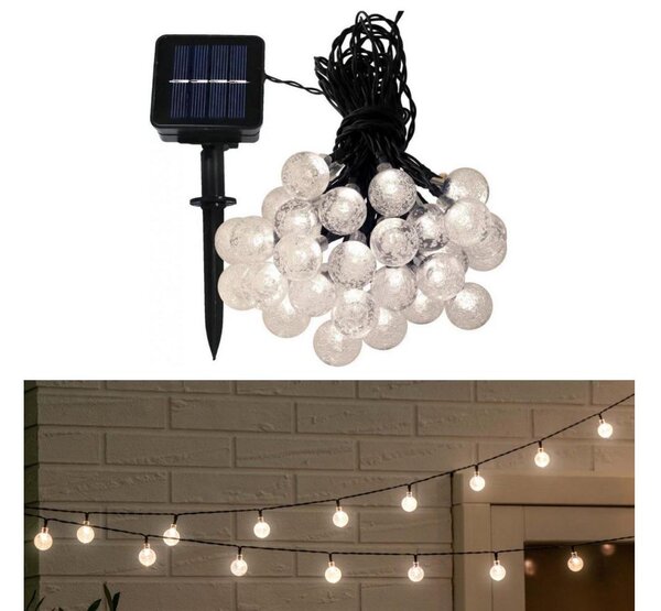 LED Solární řetěz 6,9m 50xLED/1,2V 600 mAh