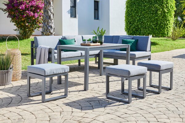 ZAHRADNÍ JÍDELNÍ SET 6dílné, kov, sklo, textil Ambia Garden - Online Only zahradní nábytek, Online Only