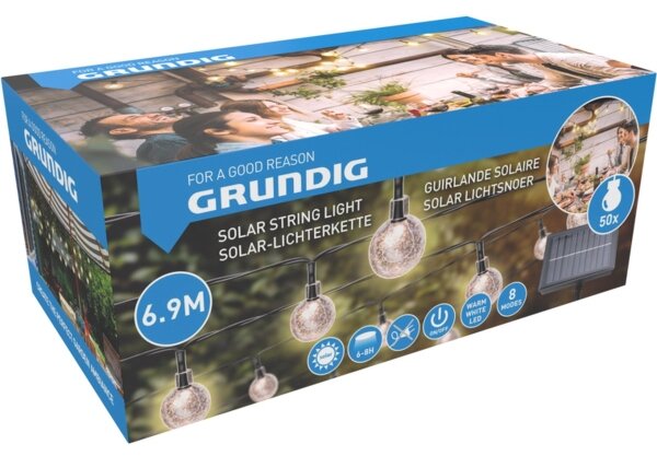 LED Solární řetěz 6,9m 50xLED/1,2V 600 mAh