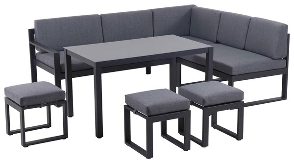 ZAHRADNÍ JÍDELNÍ SET 6dílné, kov, sklo, textil Ambia Garden - Online Only zahradní nábytek, Online Only