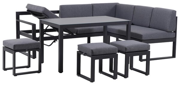 ZAHRADNÍ JÍDELNÍ SET 6dílné, kov, sklo, textil Ambia Garden - Online Only zahradní nábytek, Online Only