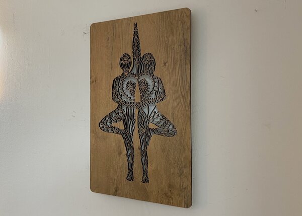 "Souznění" světelný obraz 230V 38x62cm provedení povrchu: dub světlý