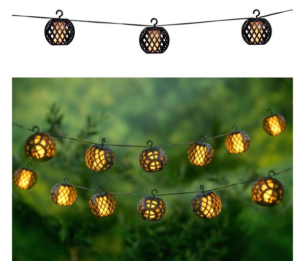 LED Solární řetěz 3,8m 8xLED/1,2V 600 mAh