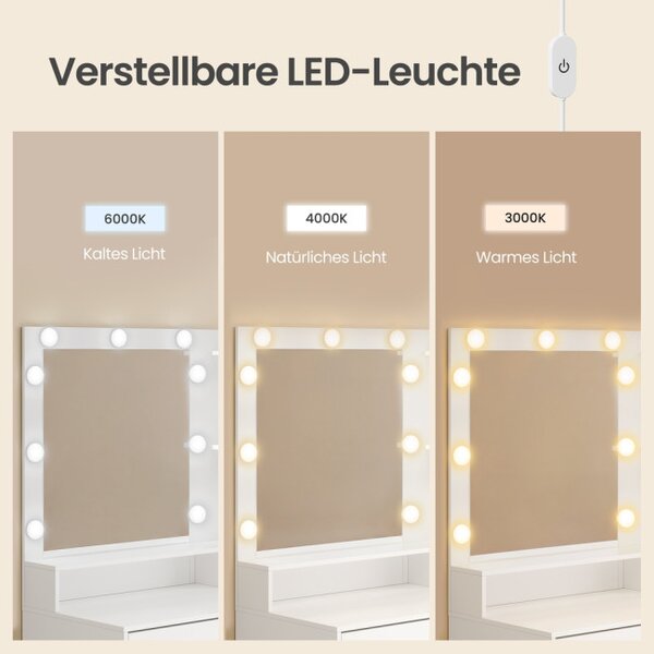 Toaletní stolek s LED zrcadlem RDT241WB01