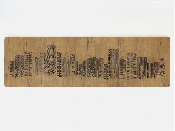 "Mrakodrapy" světelný obraz 230V 125x40cm provedení povrchu: dub světlý