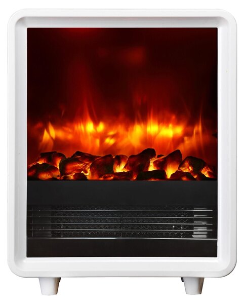 Elektrická krbová kamna BALDERIA George – výkon a 2000 W, 3D efekt plamen, bílá