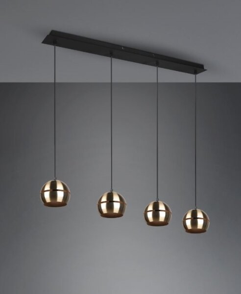 Trio - Lustr na lanku FLETCHER 4xE14/40W/230V mosaz