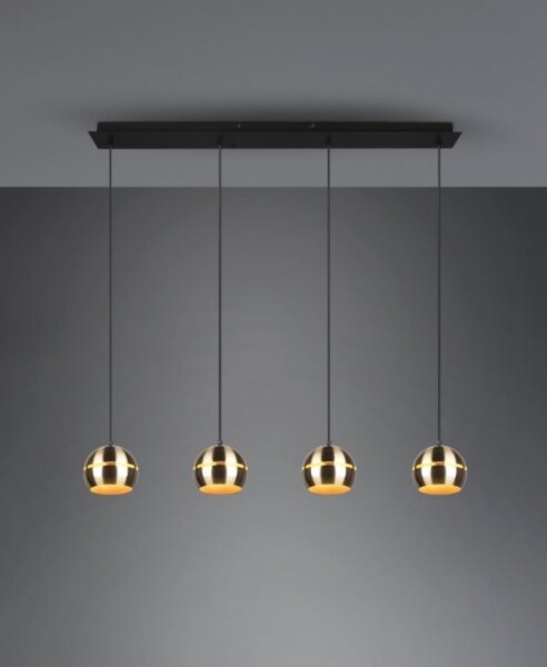 Trio - Lustr na lanku FLETCHER 4xE14/40W/230V mosaz